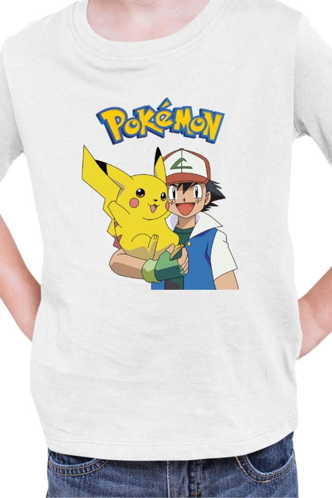 Kinder T-Shirt Japan Manga Anime Comics Pokemon 013, / Weiß