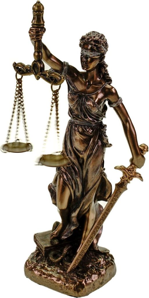 Bronzierte Justitia Statue Römische Göttin der Produktbild 