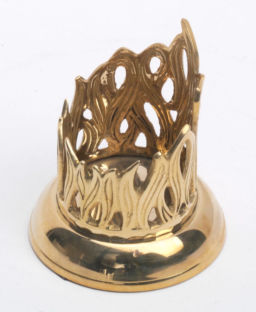 Kerzenleuchter Flammen Design für Ø 4 cm Kerzen, Messing Produktbild 