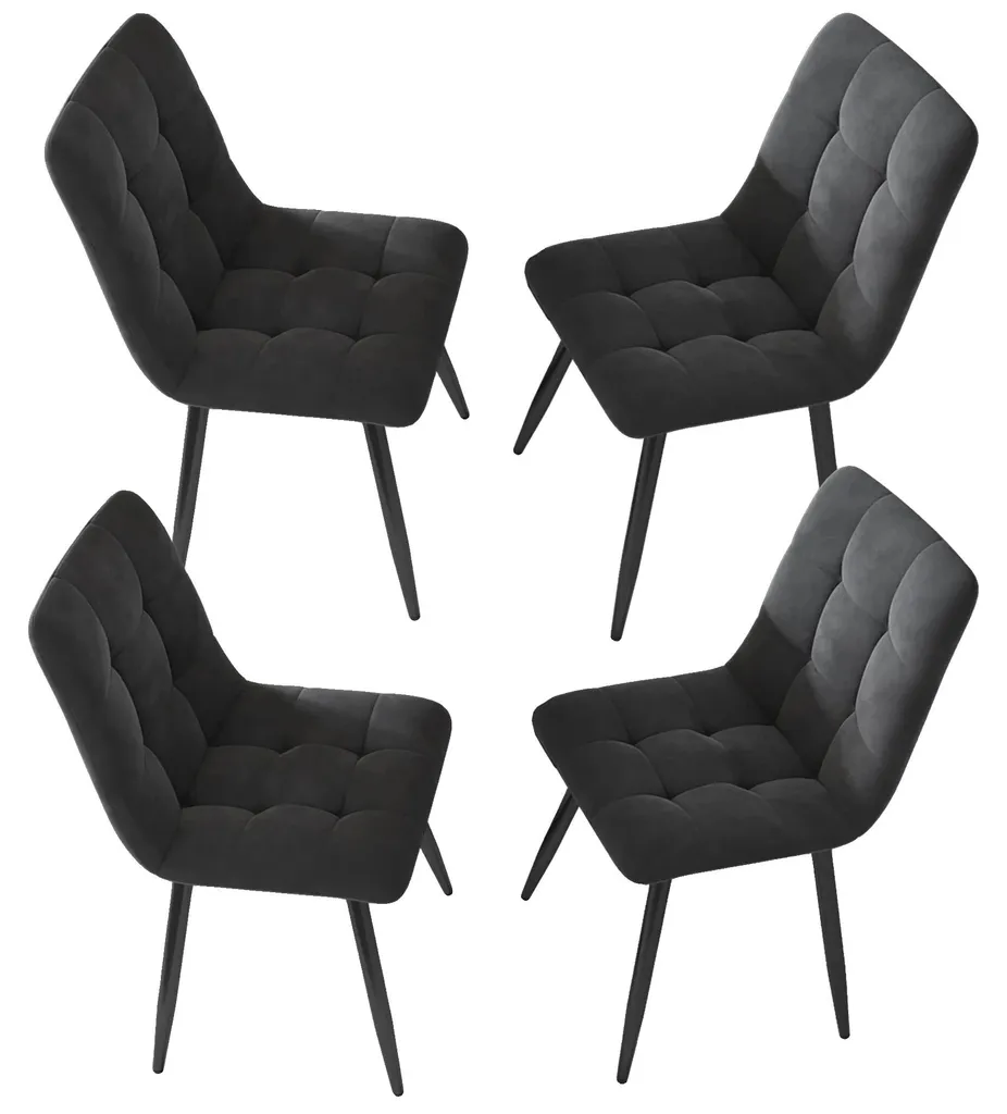 Chaise de salle à manger lot de 4 pour table de salon design en velours