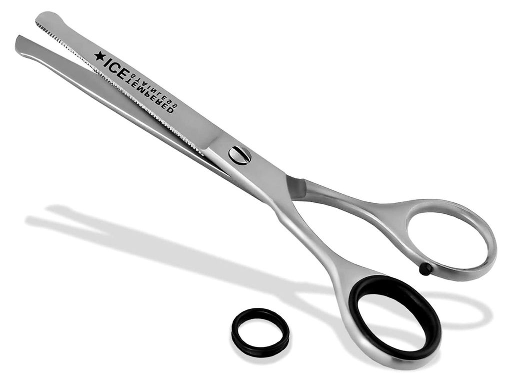 Hunde-Haarschere mit abgerundeten Enden und Mikroverzahnung