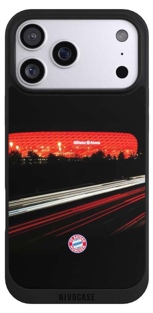 NIVOCASE Handyhülle für Apple iPhone 17 Pro Max Hülle NIVOpure Case Schwarz FC Bayern München FCB Stadion
