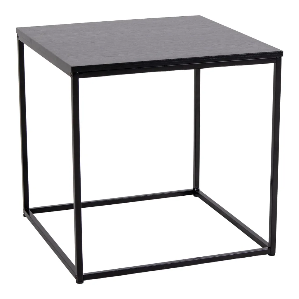 Table basse carrée d'angle Viggo noire style contemporain gain de place