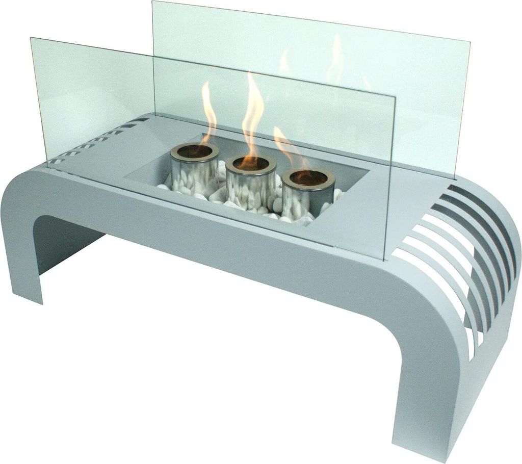Gelkamin Ethanolkamin tischkamin Kaminofen Sorrento Premium Silber