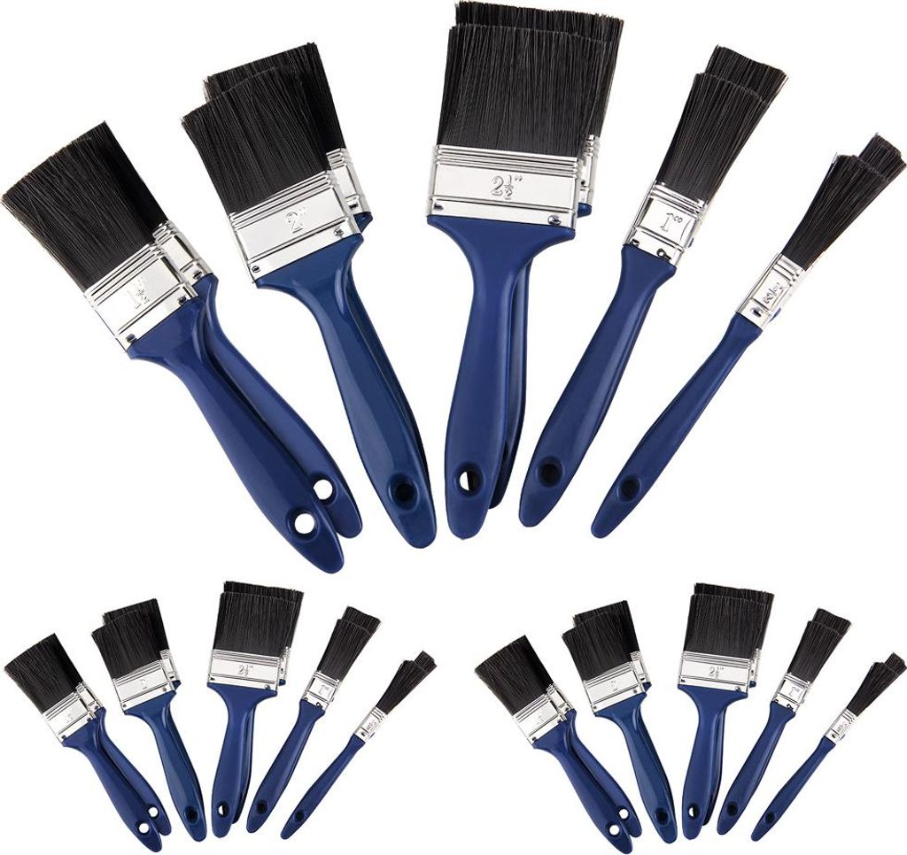 Deuba Pennelli da pittore 30 pz diverse misure blu pennello Immagine del prodotto 