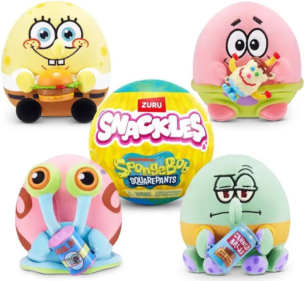 ZURU 77705 - Snackles Plüschfigur SpongeBob Schwammkopf 13 cm - Überraschungs-Kugel