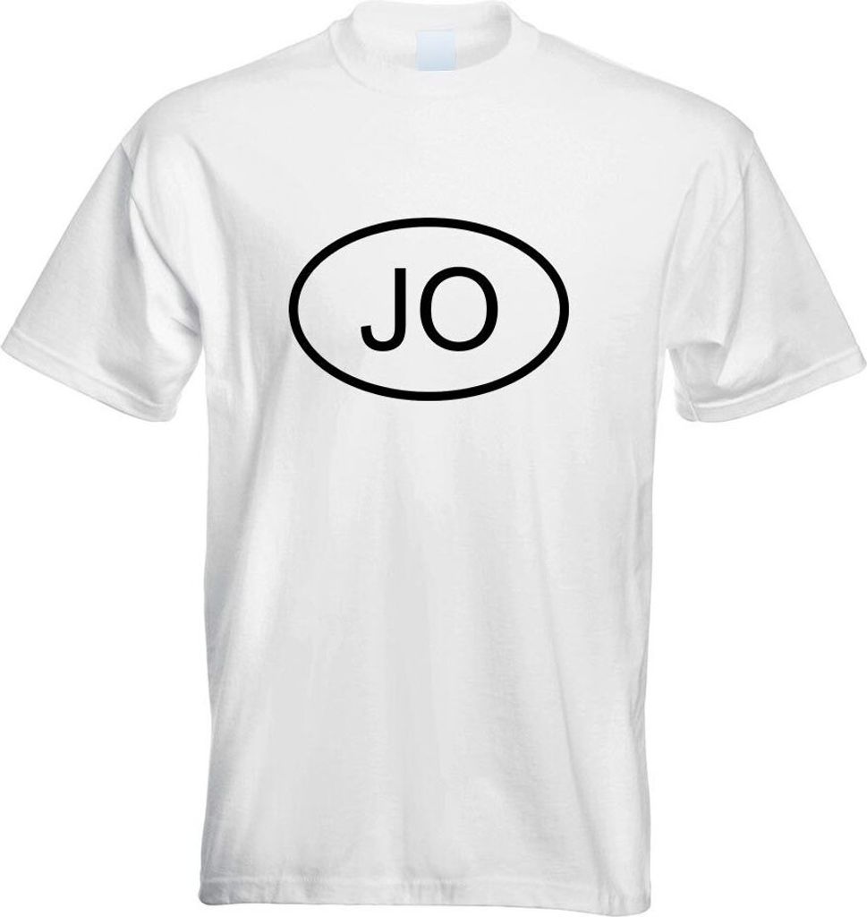 Kiwistar - T-Shirt - Weiss - Jordanien JO Motiv Bedruckt Funshirt Design Print - mit Motiv Bedruckt - Funshirt Design - Sport - Freizeit - Herren - S