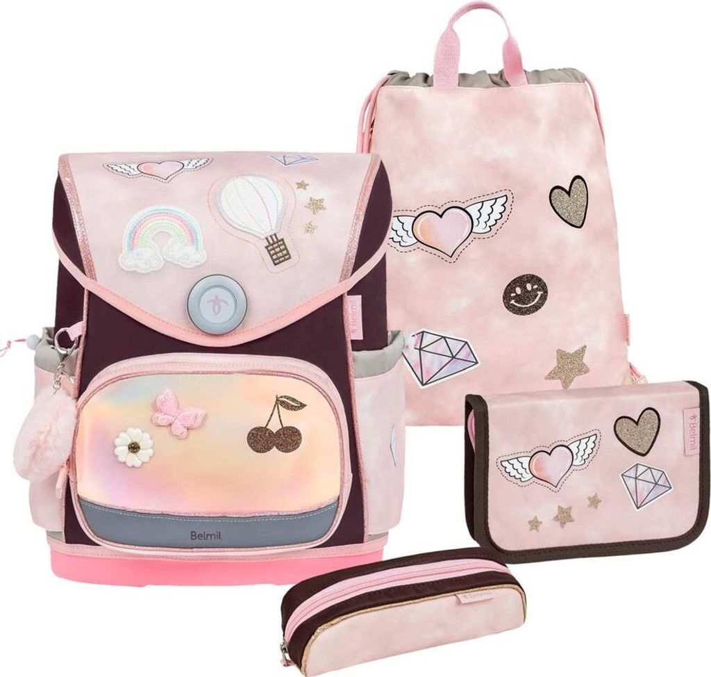 Belmil Compact Plus Premium Schulranzen Set 4-teilig "Glam"