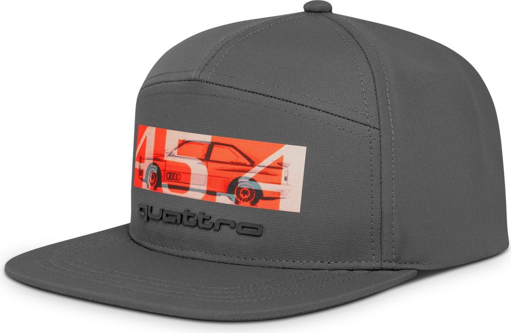 Original Audi quattro 45.4 Snapback Cap, grau, Kappe, Herrencap, Damencap