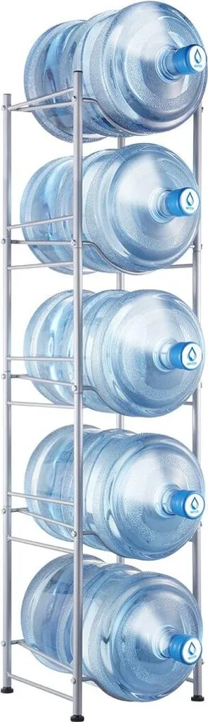 Porta Bottiglie Design Argento 5 Livelli - Organizer Vino Verticale