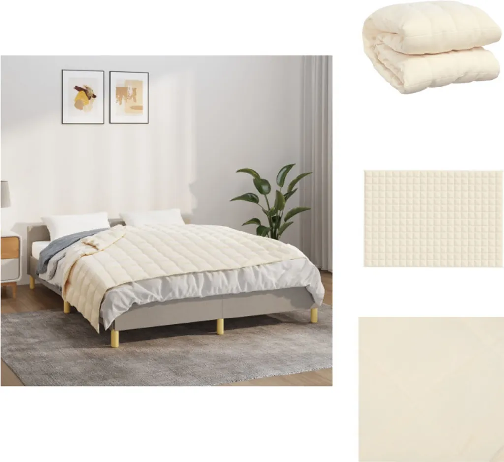 OFFERTA vidaXL Coperta Pesata 10 kg Crema - Tessuto Alta Qualità