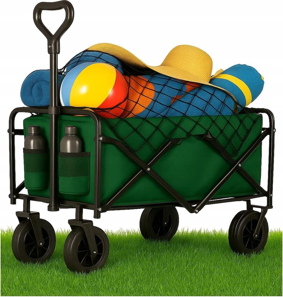 EKSPAND | Faltbarer Strandwagen WT03-2 - 145L - Grün - Wasserdicht - Vielseitig einsetzbar