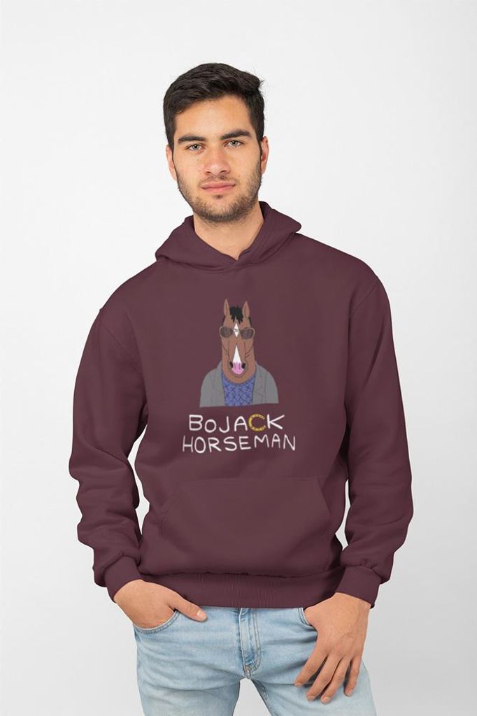 D&B Uni Hoodie MO00009 Bo Jack Horseman Burgund-Größe L