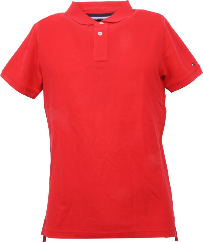B3508 Herren TOMMY HILFIGER Kurzarmhemd rot t-shirt mann
