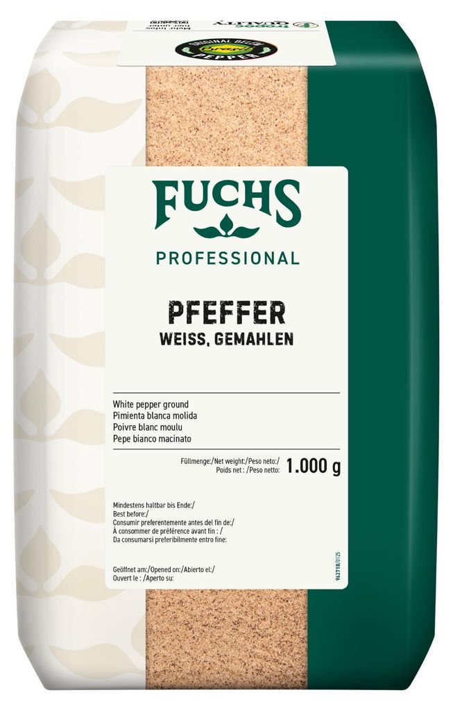 Fuchs 380791002 Fuchs Pfeffer weiß gemahlen Gewürz, 1,0 kg Productafbeelding 