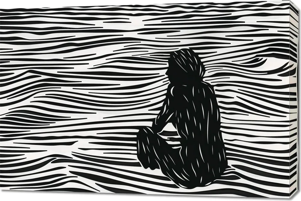 Image Grand Format 90 x 60 cm Lignes Fluides Style Minimaliste