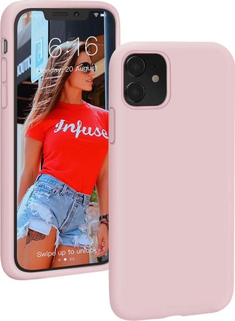 Hülle für iPhone 12 6.1', rosa, Rückseite widerstandsfähig, robust