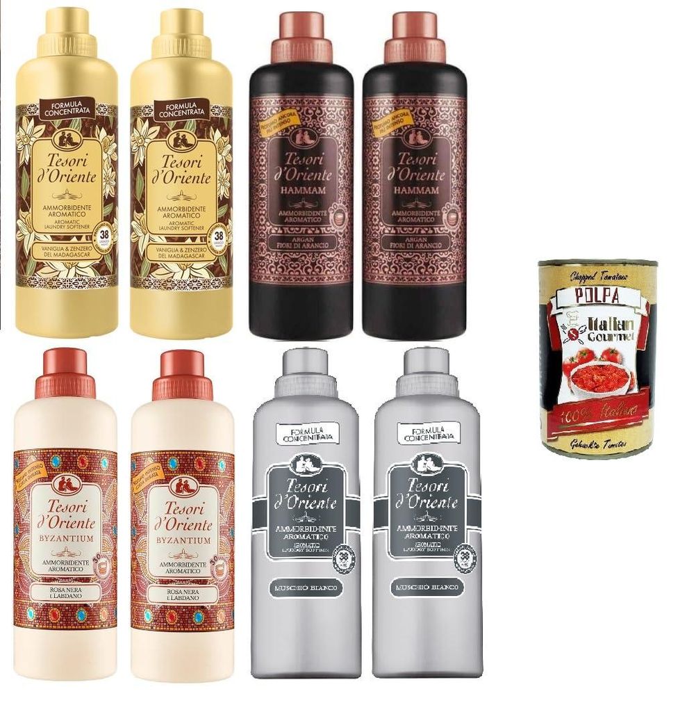 Tesori d'Oriente –Testpaket Ammorbidente, Test set 8 Stücke konzentrierter Waschmaschine Weichspüler, bis zu 38 Waschungen, 8x 760 ml + Italian...