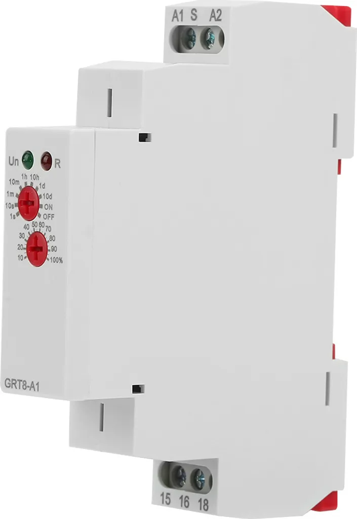 Mini Relè Ritardato GRT8-A1 16A 220V AC - Temporizzatore DIN 18mm