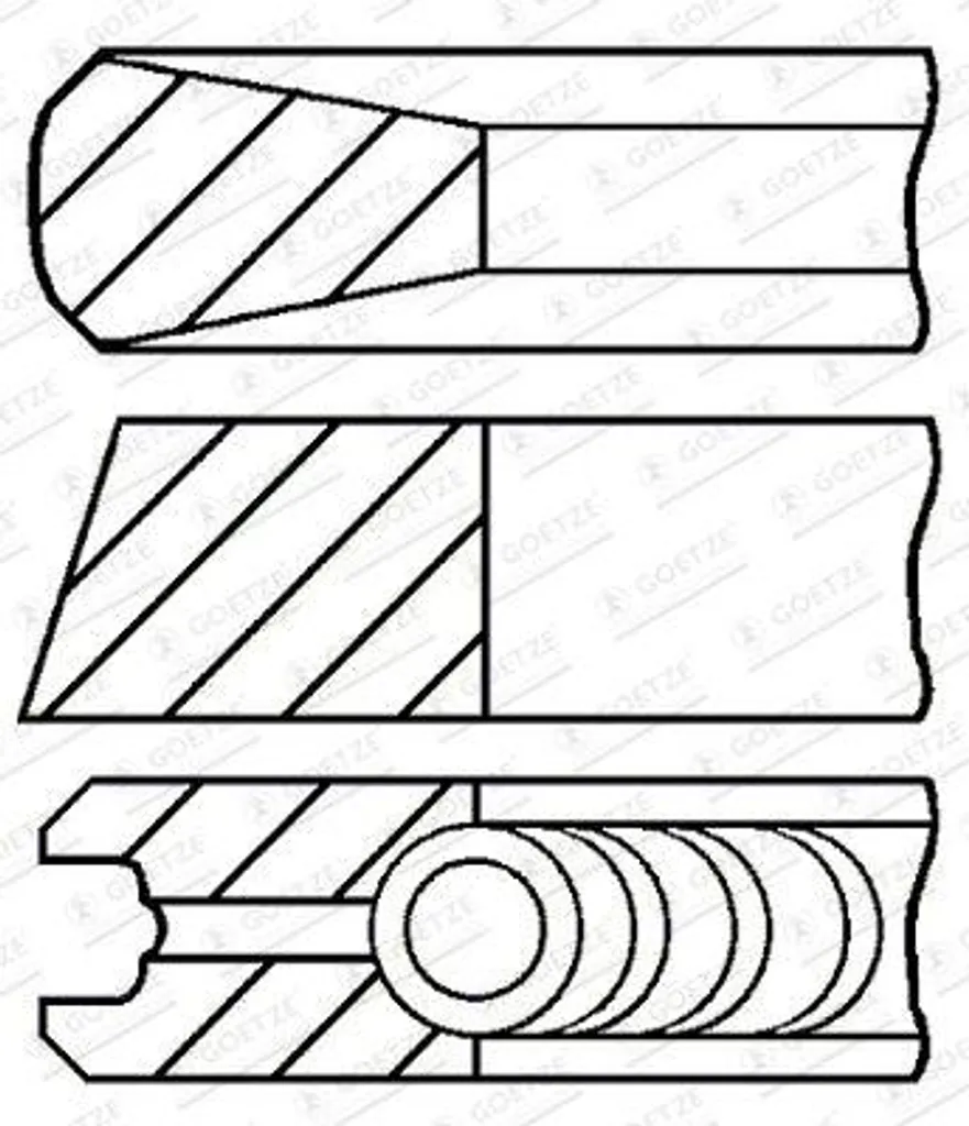 Segment de Piston GOETZE 08-446400-00 pour Moteur Diesel 2.0 2.2 CRDi