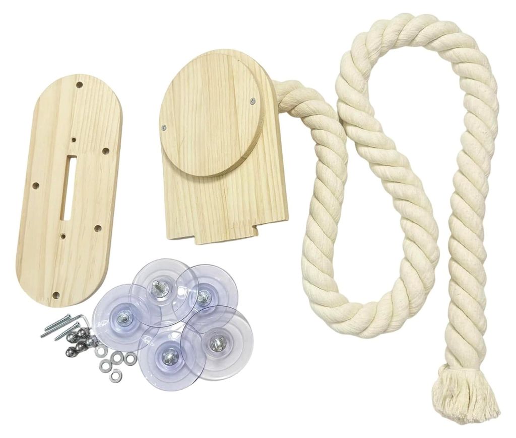 Kletterseil für Katzenaktivitäten, Spielzeug mit Fenstersauger für spielerische Katzen | 150 cm interaktives Spielzeug - Für Zuhause, Wohnung, ...