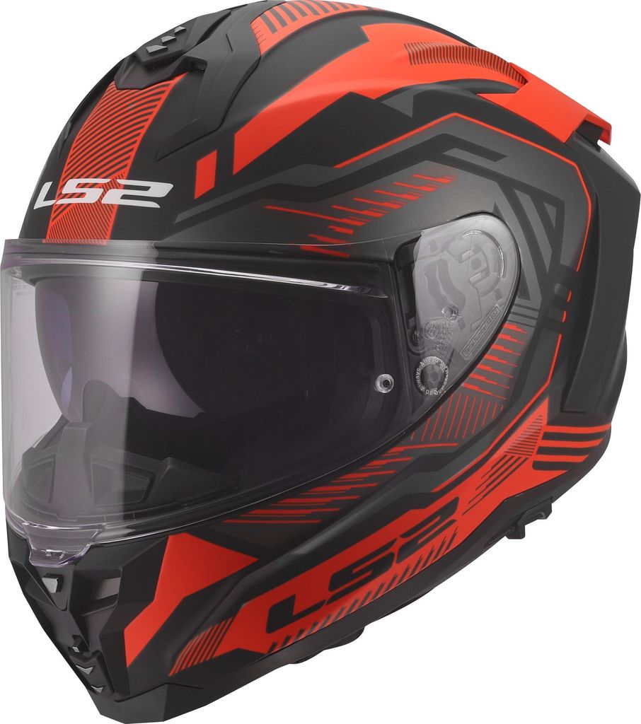 LS2 FF817 Challenger II Dravix Helm, schwarz/rot, S (55/56)