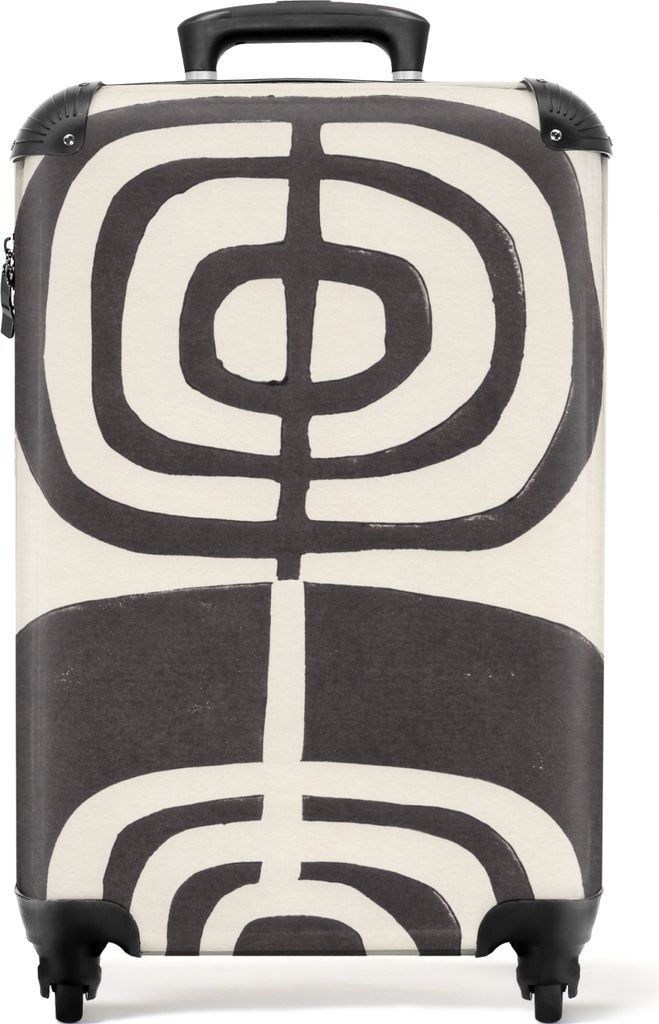 NoBoringSuitcases.com Koffer Handgepäck Trolley Rollkoffer Kleine Reisekoffer mit 4 Rollen - Abstrakt - Schwarz - Blume - Pflanze - Cabin Size <...