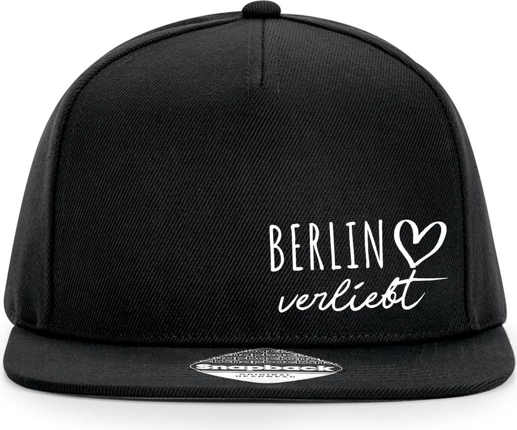 Huuraa Cappy Mütze Berlin verliebt Black Polyester Snapback Kappe Geschenkidee