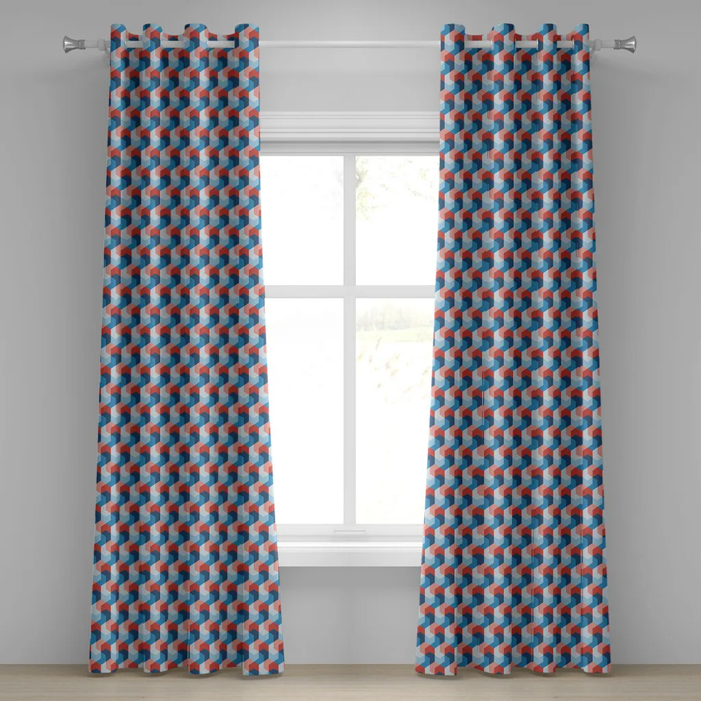 Abakuhaus Tenda 280x245cm | Poliestere Satinato Fractal Blu Rosso