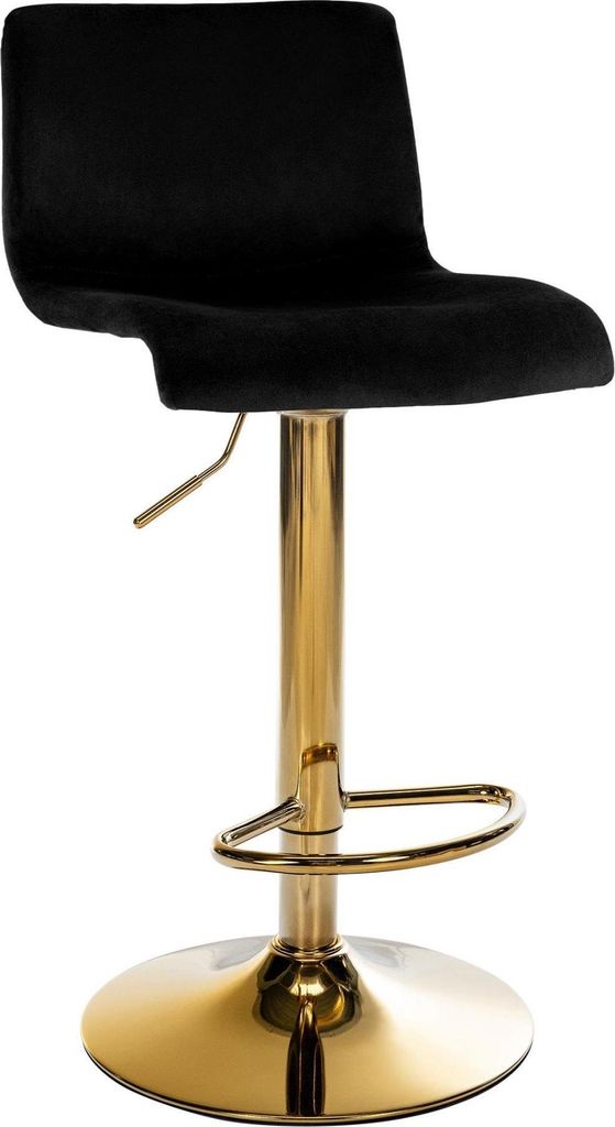 Barhocker Samt schwarz - Sitzmöbel - höhenverstellbar, moderner Stil