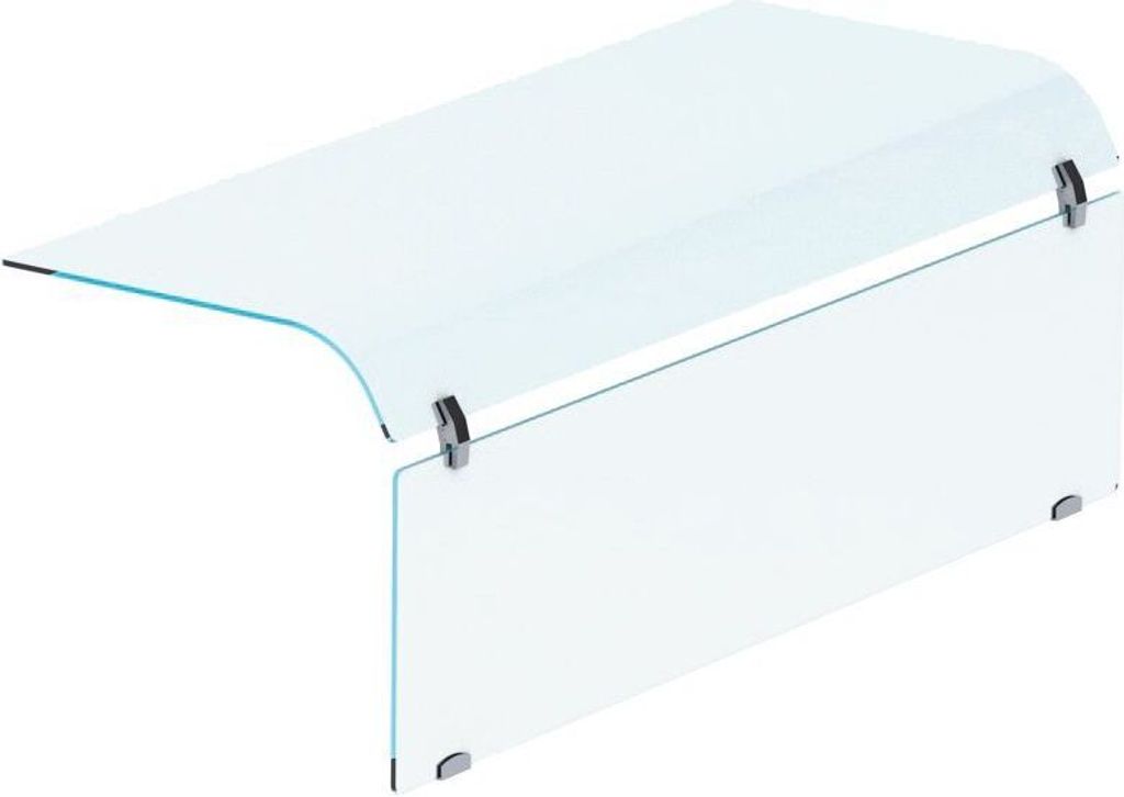CHEFGASTRO Aufsatzbord mit Einseitig Abgerundet Glas Geschlossen - 2/1 BxTxH 675x515x477mm