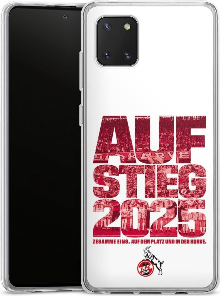 DeinDesign Handyhülle für Samsung Galaxy Note 10 lite Silikon Hülle Case Smartphone Schutzhülle 1. FC Köln Aufstieg Offizielles Lizenzprodukt