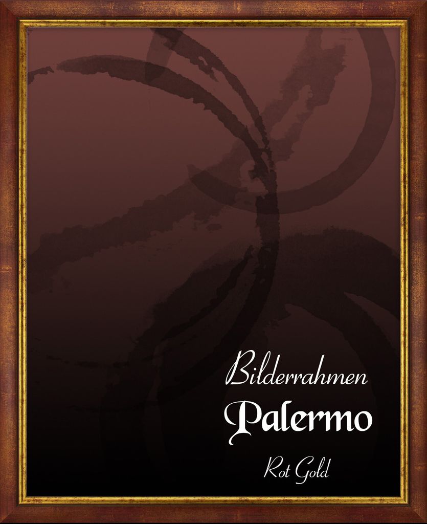 Bilderrahmen Palermo - 100x150 cm, Rot Gold Nachbildung, 1,5 mm Kunstglas entspiegelt