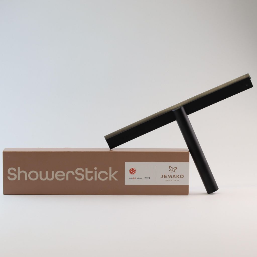 Jemako ShowerStick mit Wandhalterung klappbarer Duschabzieher