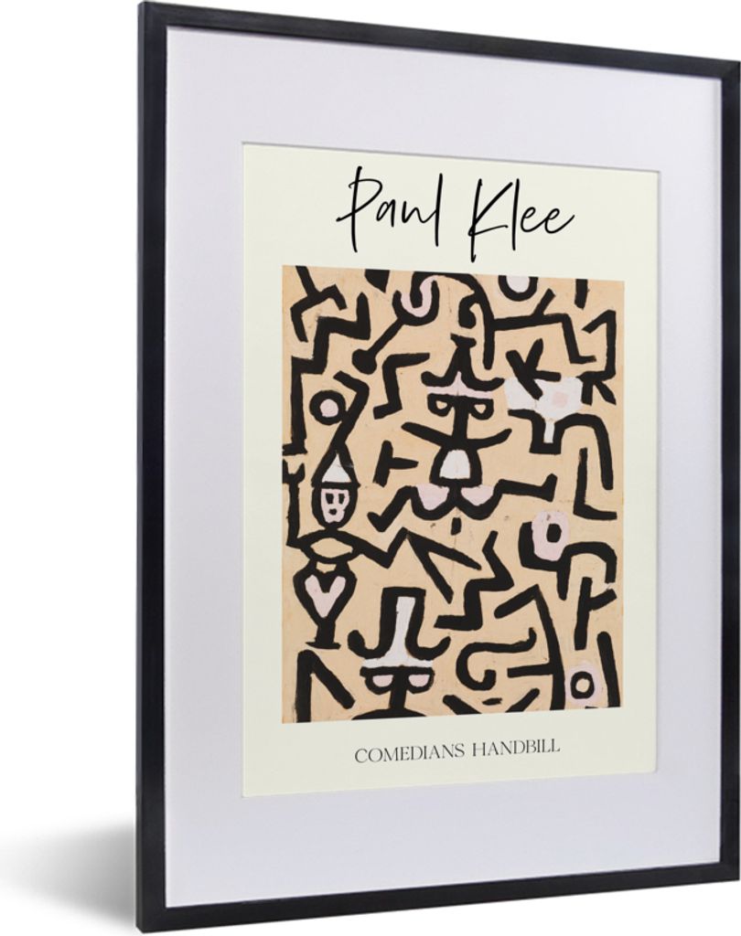 MuchoWow Gerahmtes Poster Paul klee - Kunst - Flugblatt der Komödianten 30x40 cm - Poster mit Schwarzem Bilderrahmen Wandposter Rahmen Foto Bild...