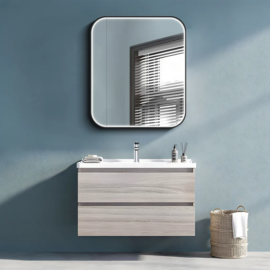 Armoire de toilette LED anti-corrosion noir 60 cm pour salle de bain
