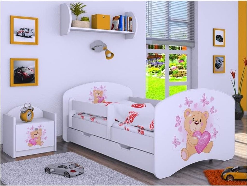 BDW Kinderbett mit Matratze und Bettkasten, 160x80