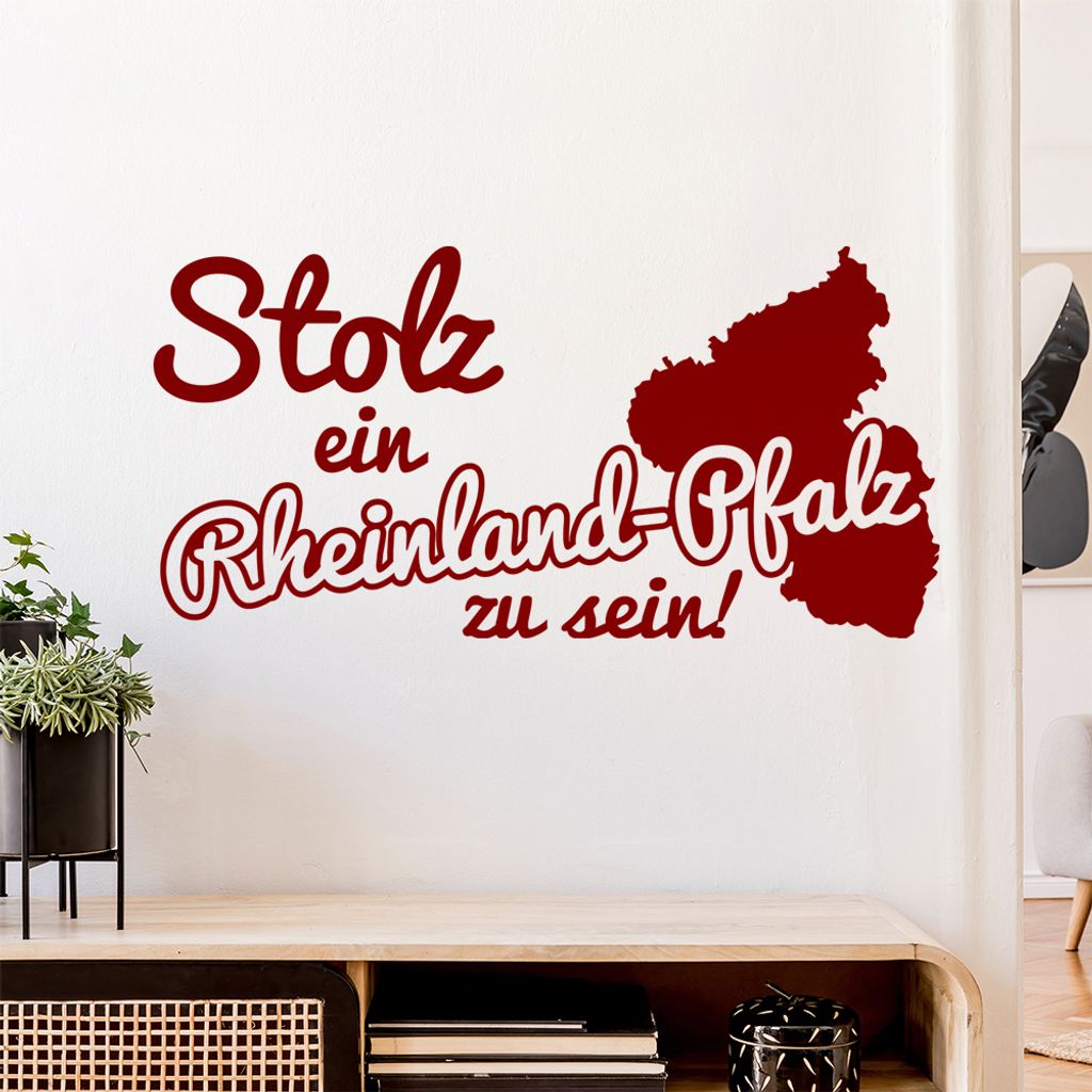 Rheinland-Pfälzer Stolz Wandtattoo Wandaufkleber Wall Sticker - Dekoration, Küche, Wohnzimmer, Schlafzimmer, Badezimmer