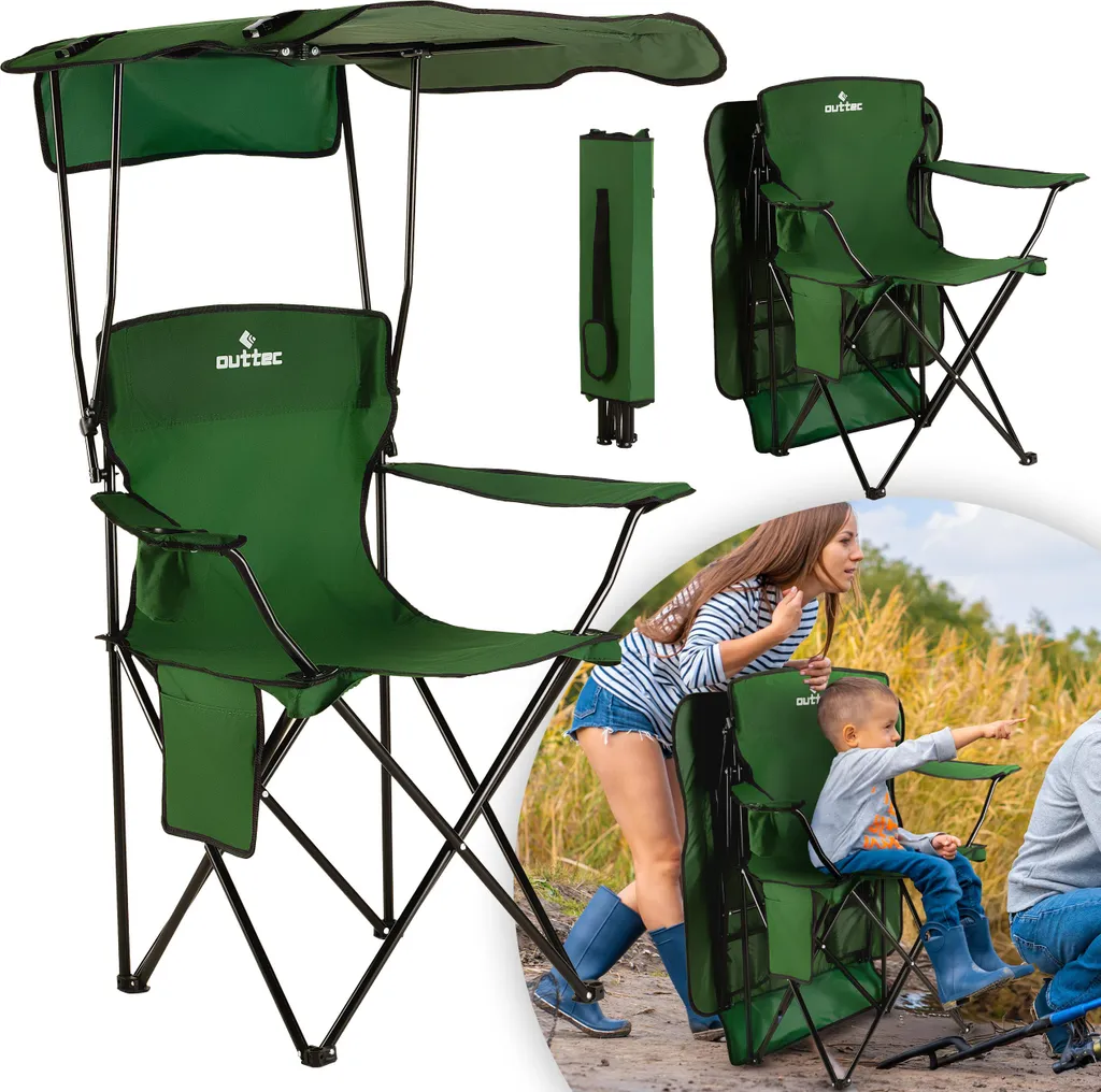Chaise de camping Outtec anti-soleil - Fini les coups de soleil 130kg