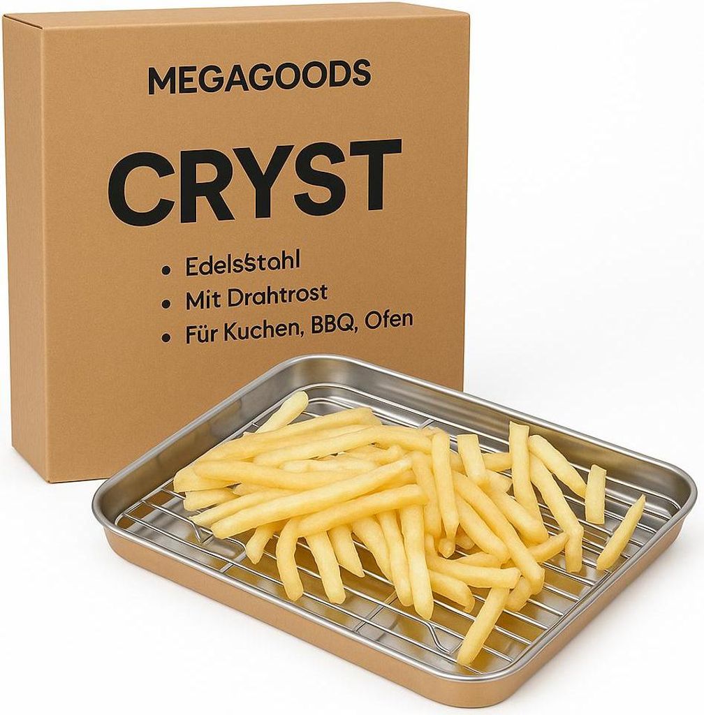 Edelstahl Backblech mit Rost für Kuchen BBQ Ofen Braten DE.