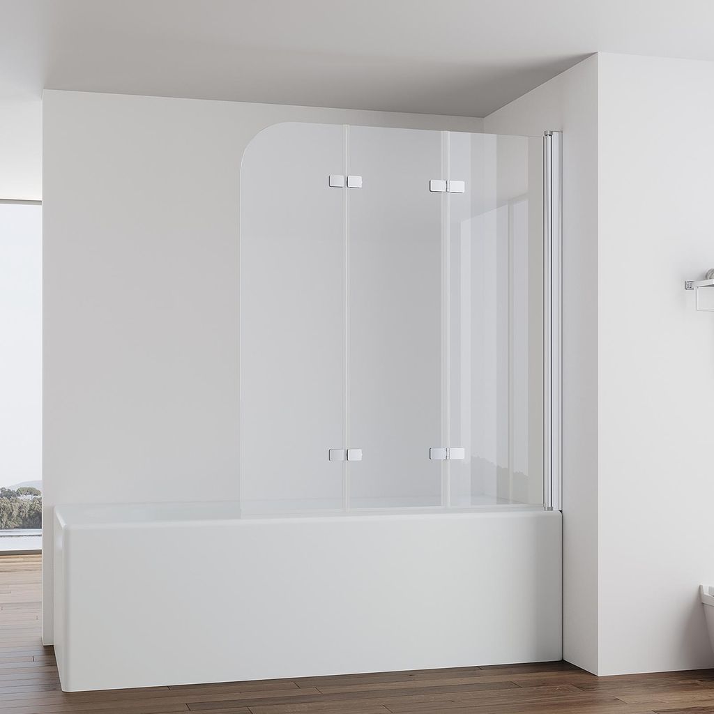 IMPTS Duschwand für Badewanne 140x140cm 3-teilig Faltwand Produktbild 