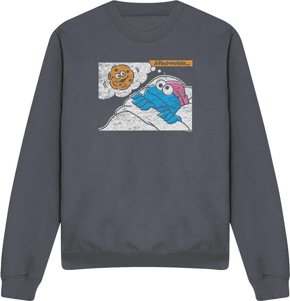 Sesame Street - "Meanwhile" Sweatshirt für Herren/Damen Uni TV19976 (M) (Holzkohle)