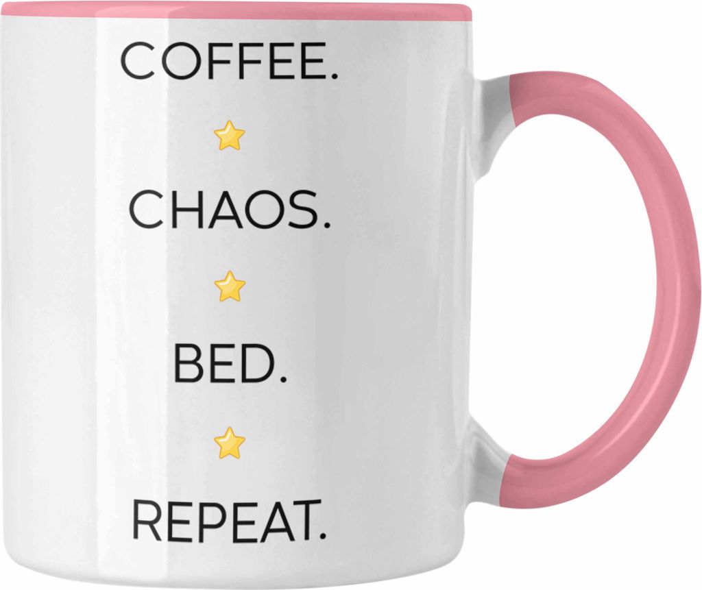 Trendation - Lustige Tasse mit Spruch für Frauen Männer Arbeit Büro Lustig Tassen Becher mit Sprüchen Kollegin Geschenk Sarkasmus Chaos Bed Rep...