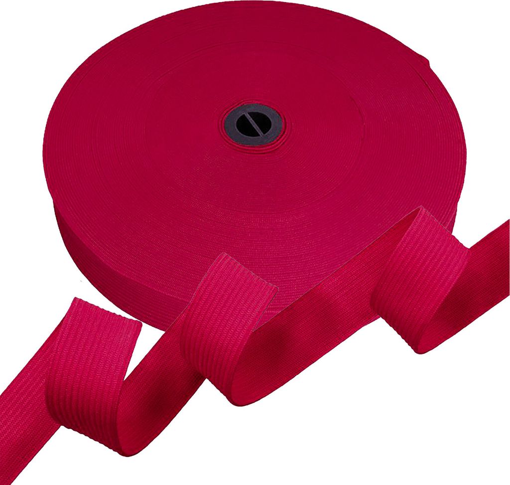 25m Gummiband Gummilitze 20mm flach gestrickt Stretch Elastisch in 19 Farben