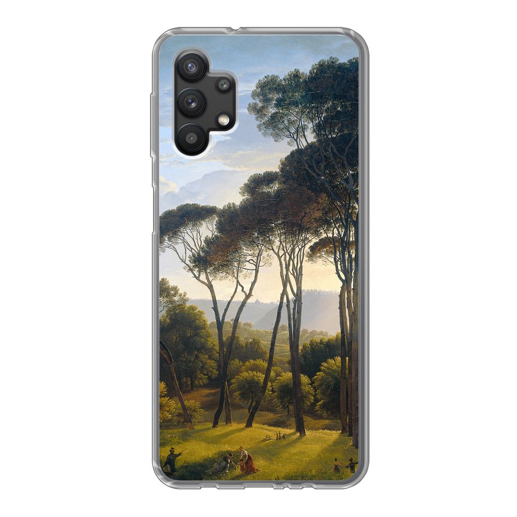 MuchoWow Handyhülle Schutzhülle Hülle für Samsung Galaxy A32 5G Italienische Landschaft mit Zirbelkiefer - Hendrik Voogd - Kunst Silikon Soft...