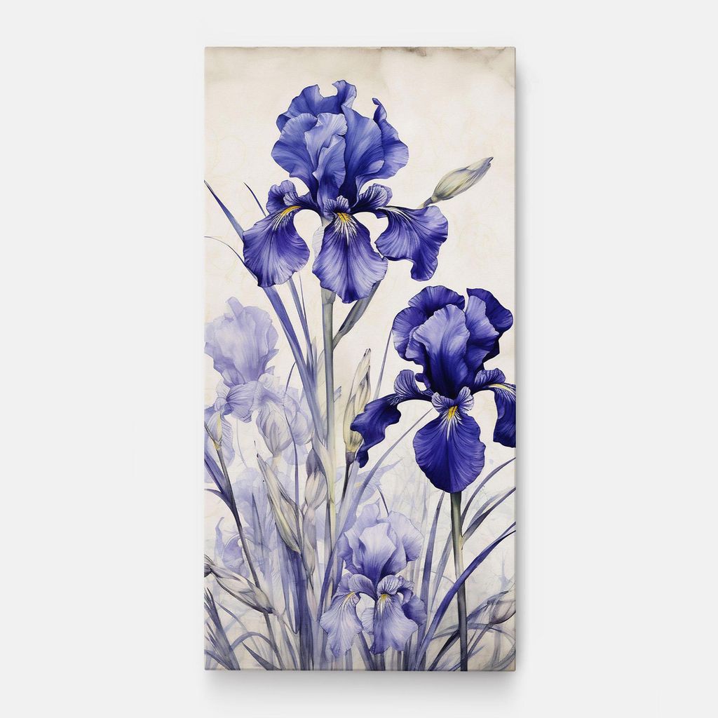 ARTHUB Leinwandbild 60x120 cm, Irises Painting | Wohnzimmerdekoration, Hängende Bilder, Wanddekoration, Heimdekoration, Blumen, Iris