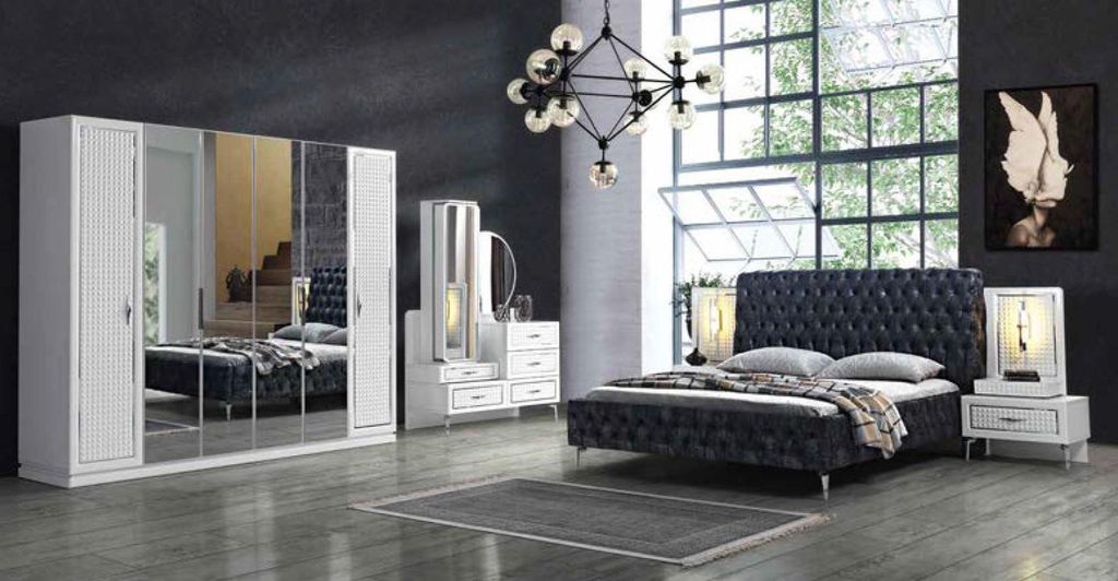 Kleiderschrank Schrank Spiegel Holz Möbel Schränke Garderobe Holz Italien Neu