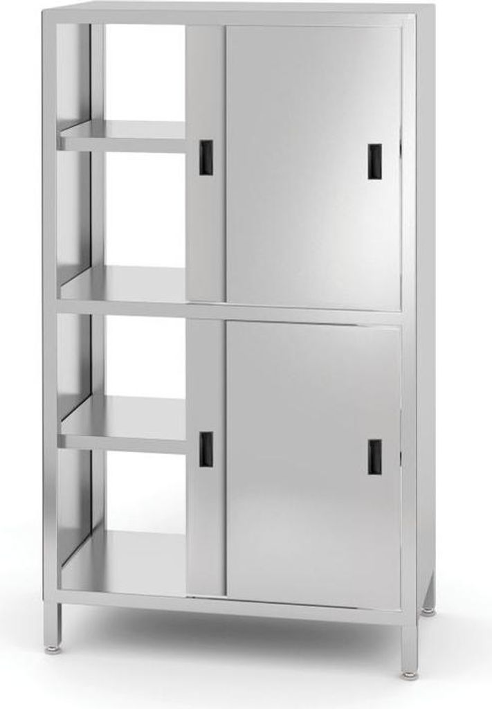 HENDI Durchreicheschrank mit Trennwand und Schiebetüren – verschraubt, Kitchen Line, 1000x600x(H)1800mm