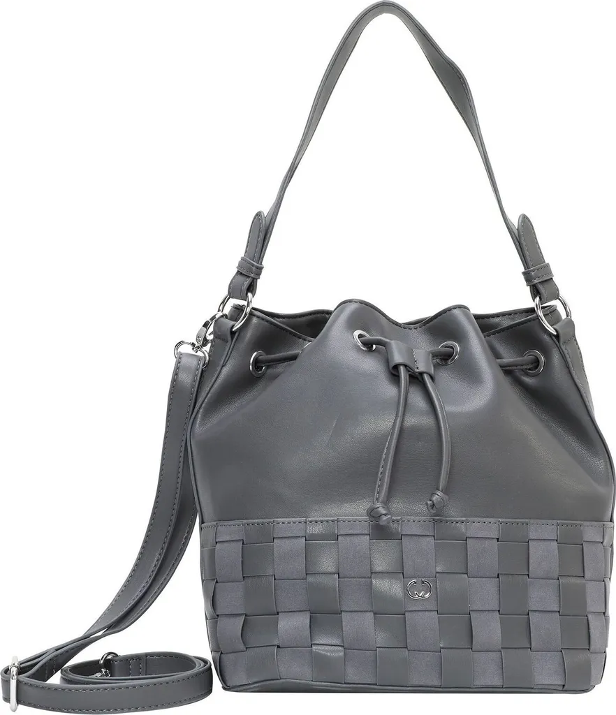 Grand sac seau bandoulière gris anthracite style Matchsack élégant