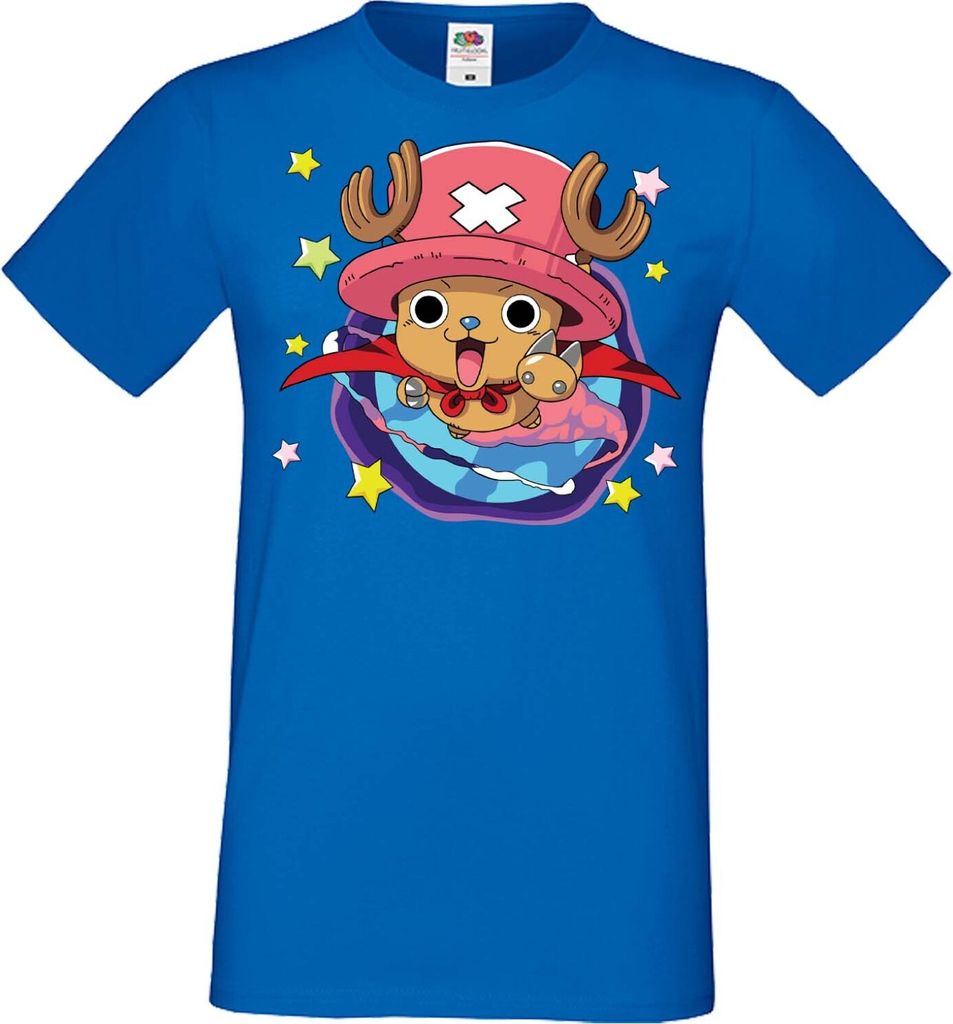 Herren T-Shirt Manga Anime One Manga Piece Anime Tony Tony Chopper, Man XL / Blau